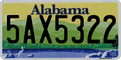 AL license plate 5AX5322