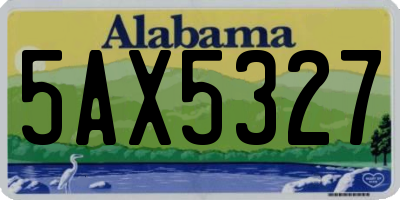 AL license plate 5AX5327
