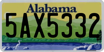 AL license plate 5AX5332