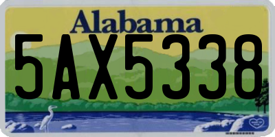 AL license plate 5AX5338