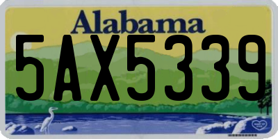 AL license plate 5AX5339