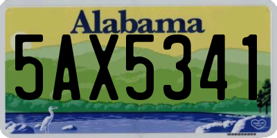 AL license plate 5AX5341
