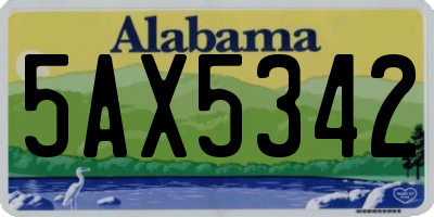 AL license plate 5AX5342