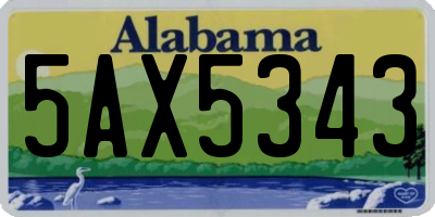 AL license plate 5AX5343