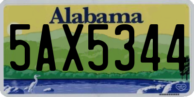 AL license plate 5AX5344