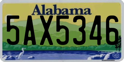 AL license plate 5AX5346