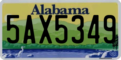 AL license plate 5AX5349