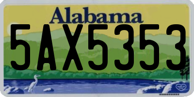 AL license plate 5AX5353