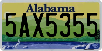 AL license plate 5AX5355