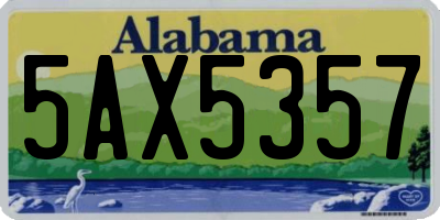 AL license plate 5AX5357