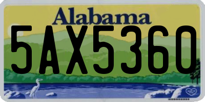 AL license plate 5AX5360