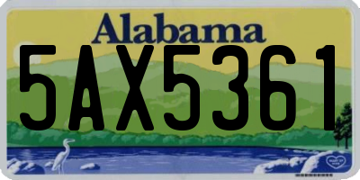 AL license plate 5AX5361