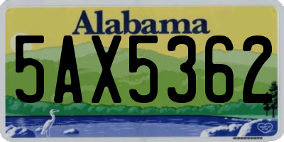 AL license plate 5AX5362