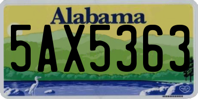 AL license plate 5AX5363