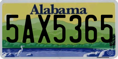 AL license plate 5AX5365