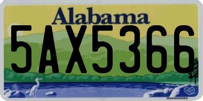AL license plate 5AX5366