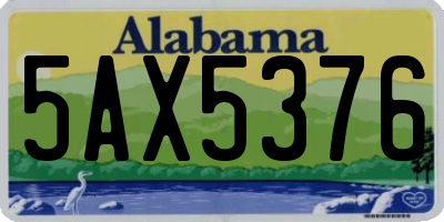 AL license plate 5AX5376