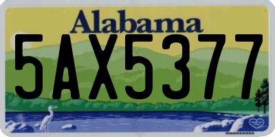 AL license plate 5AX5377