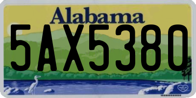 AL license plate 5AX5380