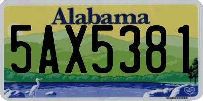 AL license plate 5AX5381