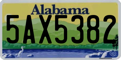 AL license plate 5AX5382