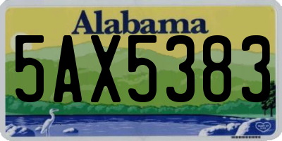 AL license plate 5AX5383