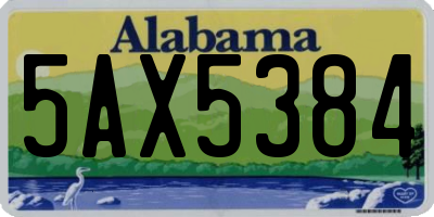 AL license plate 5AX5384