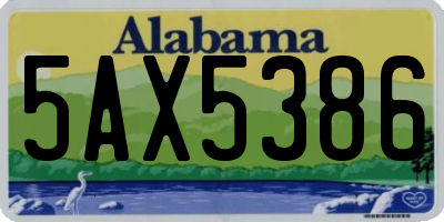 AL license plate 5AX5386