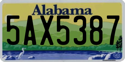 AL license plate 5AX5387