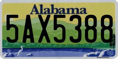 AL license plate 5AX5388