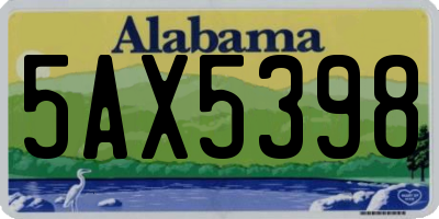 AL license plate 5AX5398