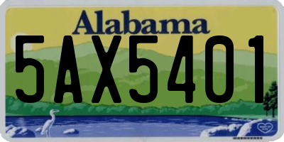 AL license plate 5AX5401