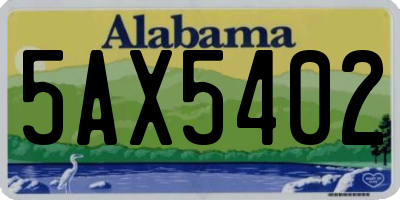 AL license plate 5AX5402