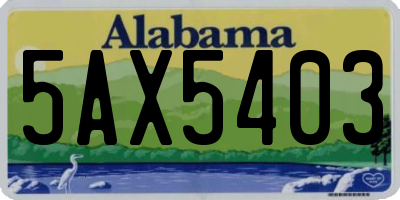 AL license plate 5AX5403