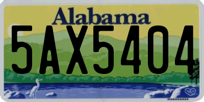 AL license plate 5AX5404