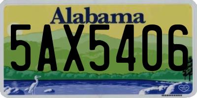 AL license plate 5AX5406