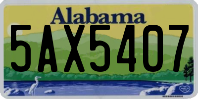 AL license plate 5AX5407
