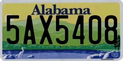 AL license plate 5AX5408