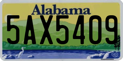 AL license plate 5AX5409