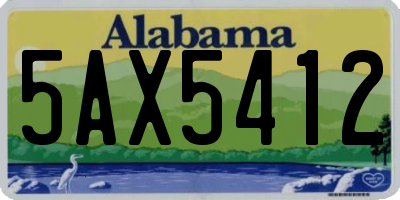 AL license plate 5AX5412