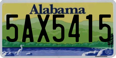 AL license plate 5AX5415