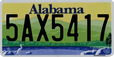 AL license plate 5AX5417