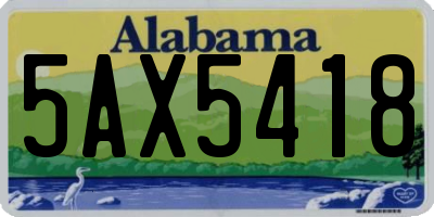 AL license plate 5AX5418
