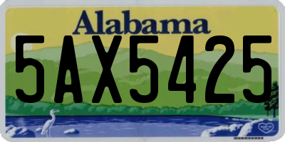 AL license plate 5AX5425