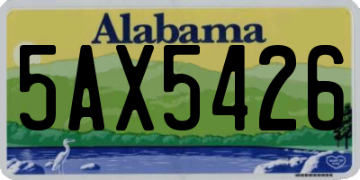 AL license plate 5AX5426
