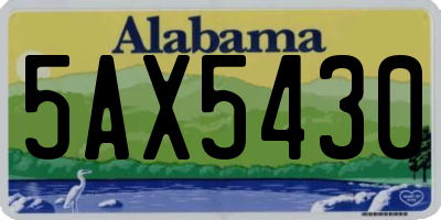 AL license plate 5AX5430
