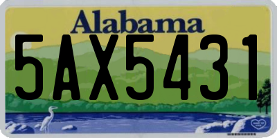 AL license plate 5AX5431