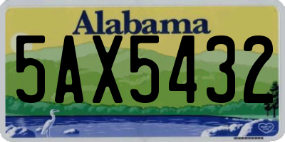 AL license plate 5AX5432
