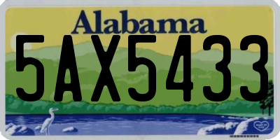 AL license plate 5AX5433