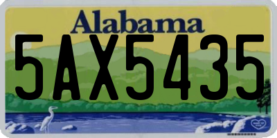 AL license plate 5AX5435